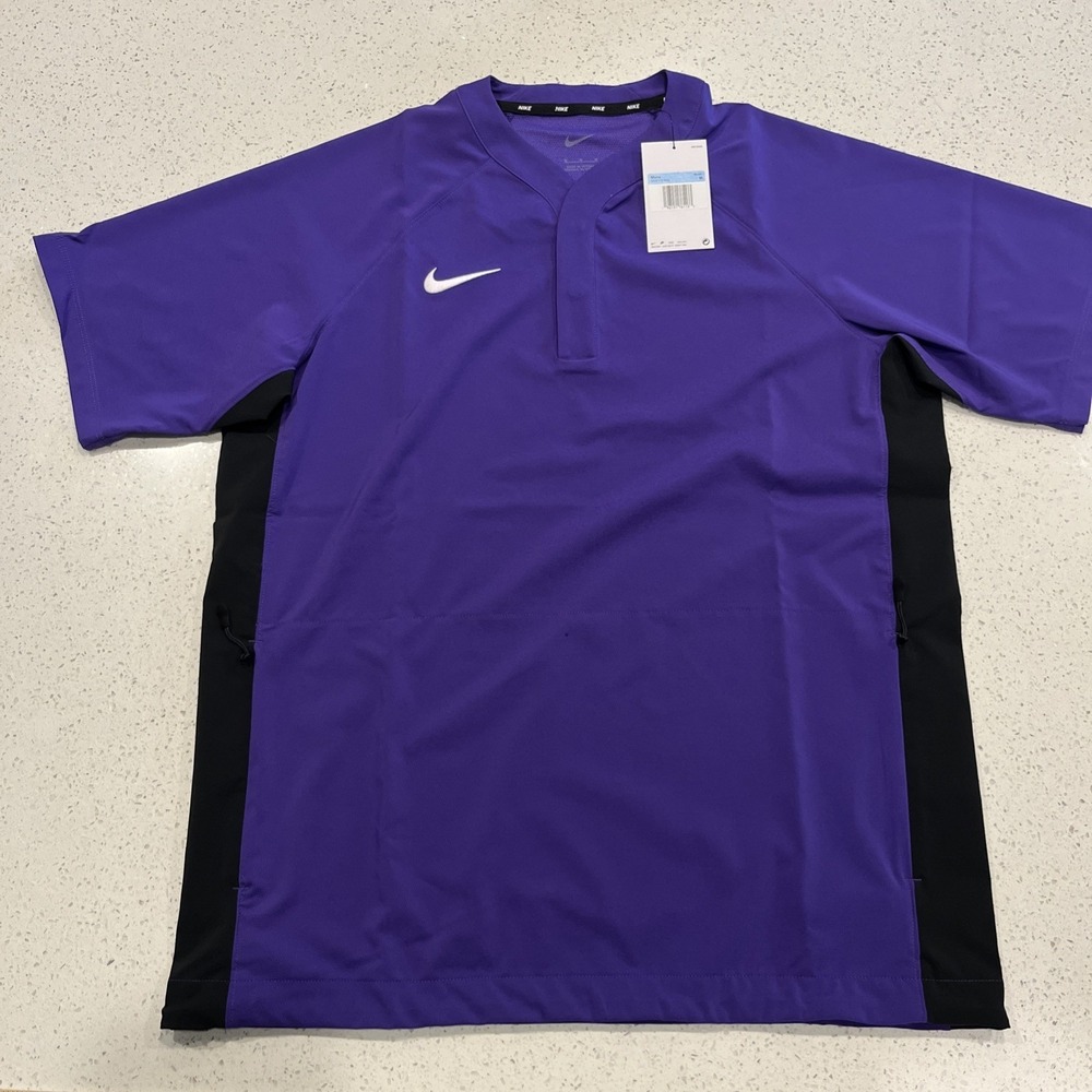 Nike Men's MediumBaseball Batting Cage Coach Windbreaker Windshirt Purple DO9175